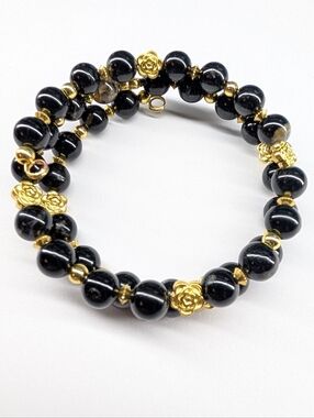 Golden Roses Hand Crafted Wrap Bracelet